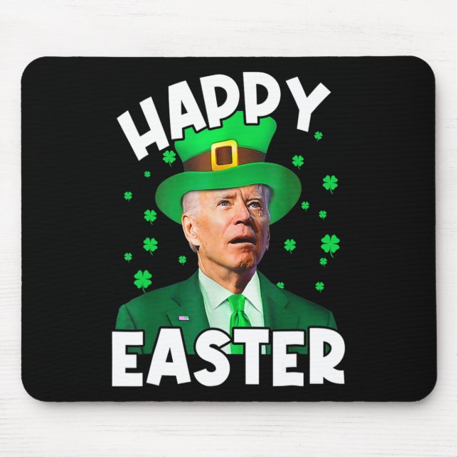 Happy Oaster Joe Biden St Patricks Day Leprechaun Mousepad (Vorne)