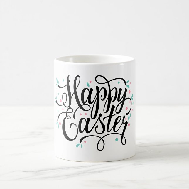 Happy Oaster Kaffeetasse (A beautifully designed mug that reads 'Happy Easter' in elegant, flowing script. )