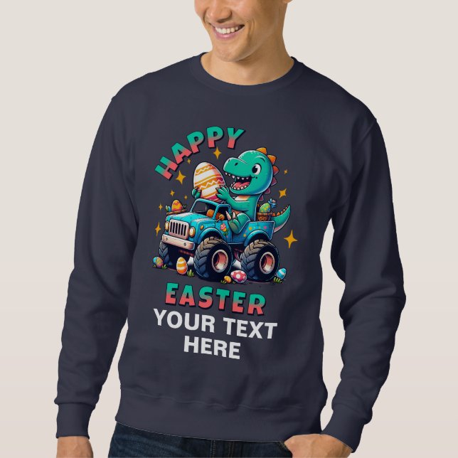 Happy Oaster Kawaii Baby Dinosaur Monster Truck Sweatshirt (Vorderseite)
