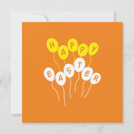 Happy Oaster Key White and Yellow Nice Ballons Feiertagskarte