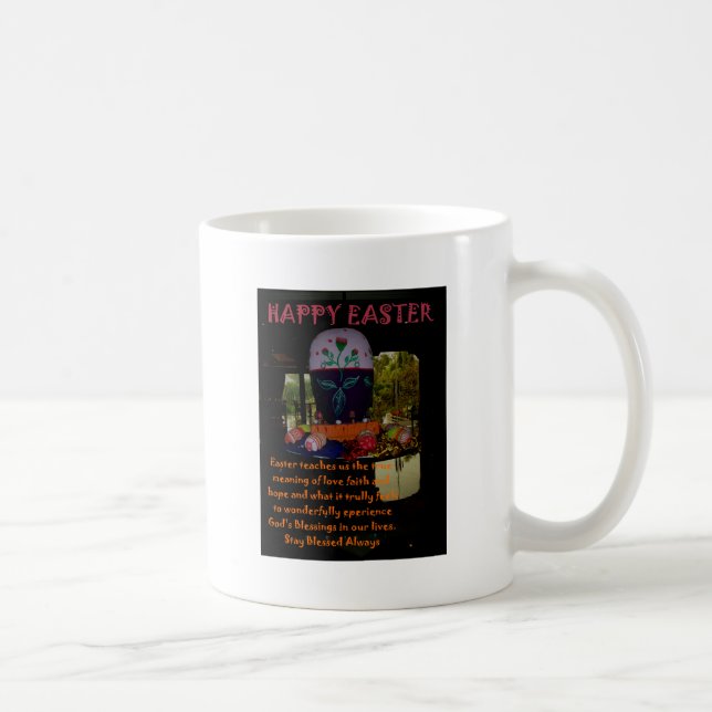 Happy Oaster Liebe Glaube und Hoffnung Wünsche Kaffeetasse (Rechts)