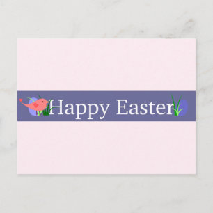 Happy Oaster Lila Banner Feiertagspostkarte