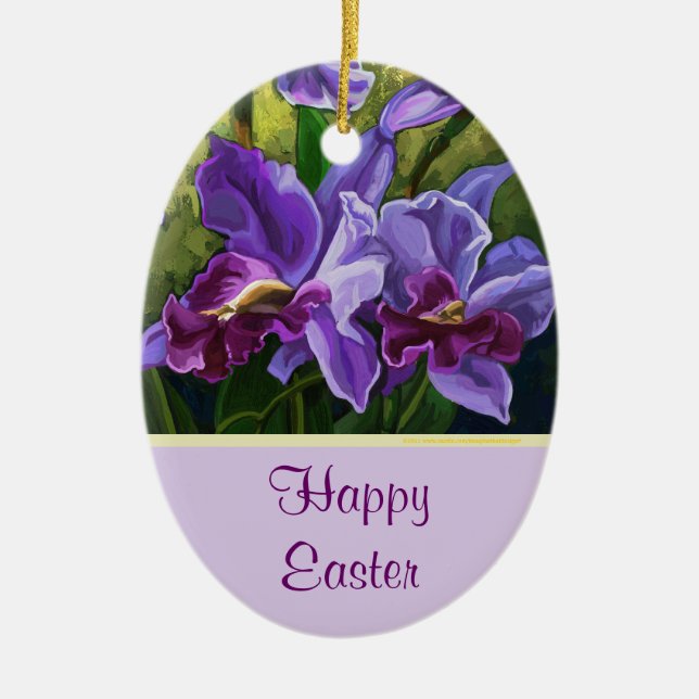 Happy Oaster lila Blumen Dekoration (Vorne)