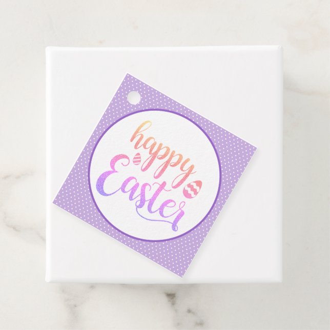 Happy Oaster Lila Easter Egg Hunt Party Geschenkanhänger (Beispiel)