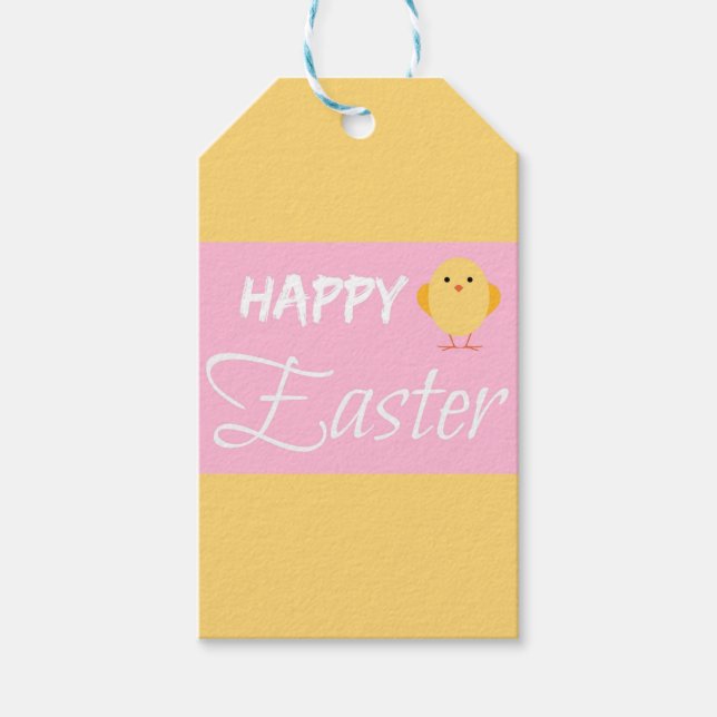 Happy Oaster Little Chick Yellow Geschenkanhänger (Vorderseite)
