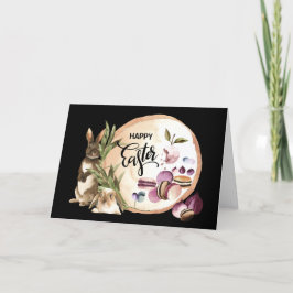 Happy Oaster | Macaroons Bunnies mit Frühlingsfrüc Feiertagskarte