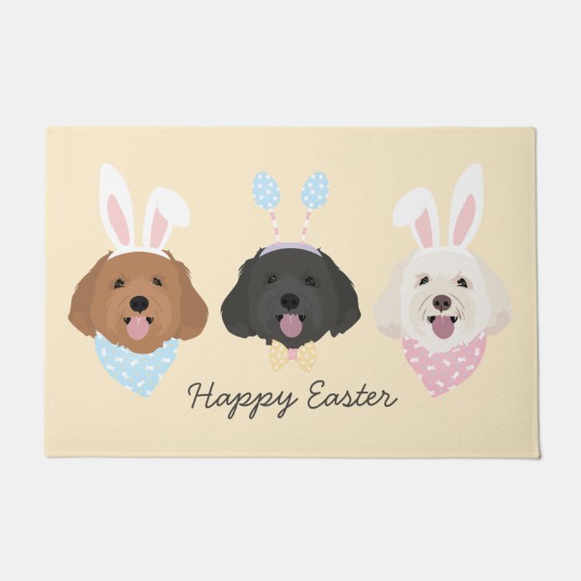 Happy Oaster Maltipoo Hunde Fußmatte (Vorderseite)