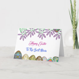 Happy Oaster Mama Lila Lilac Floral Egg Custom Feiertagskarte