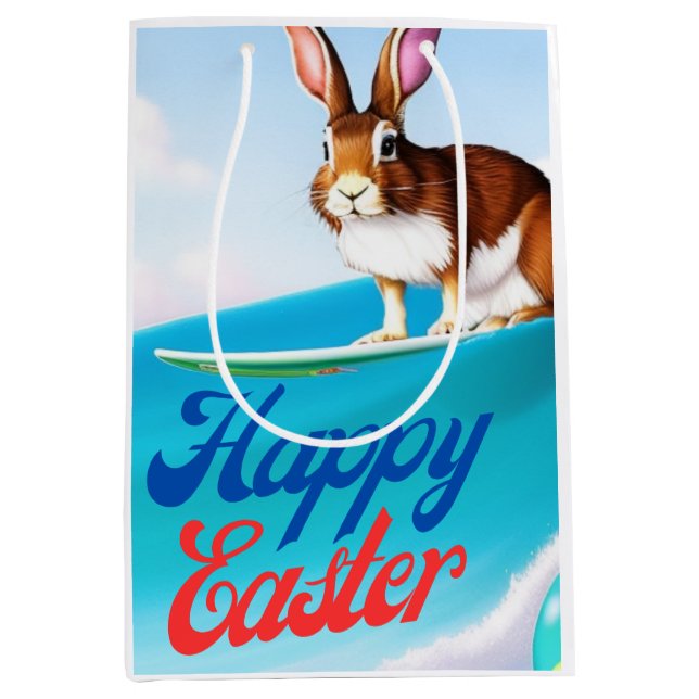 Happy Oaster Medium Geschenktasche Mittlere Geschenktüte (Vorderseite)