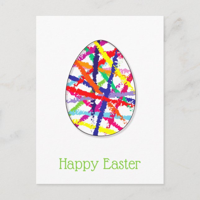 Happy Oaster Minimal Ei Postkarte (Vorderseite)