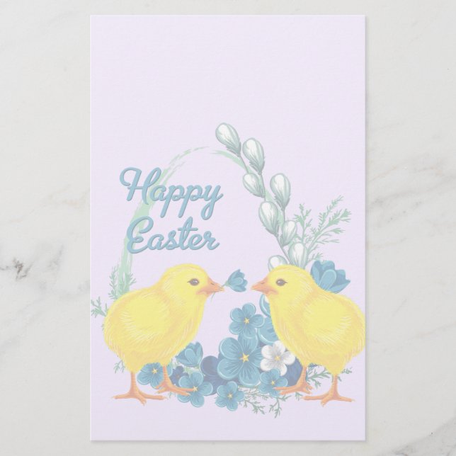 Happy Oaster mit Baby Chicks Briefpapier (Vorderseite)