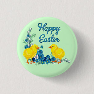 Happy Oaster mit Baby Chicks Button