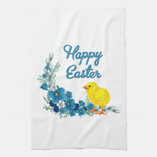 Happy Oaster mit einem Baby Chick Handtuch