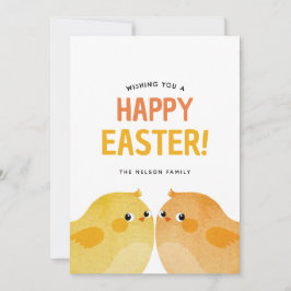 Happy Oaster mit zwei kleinen Hühnern Einladung