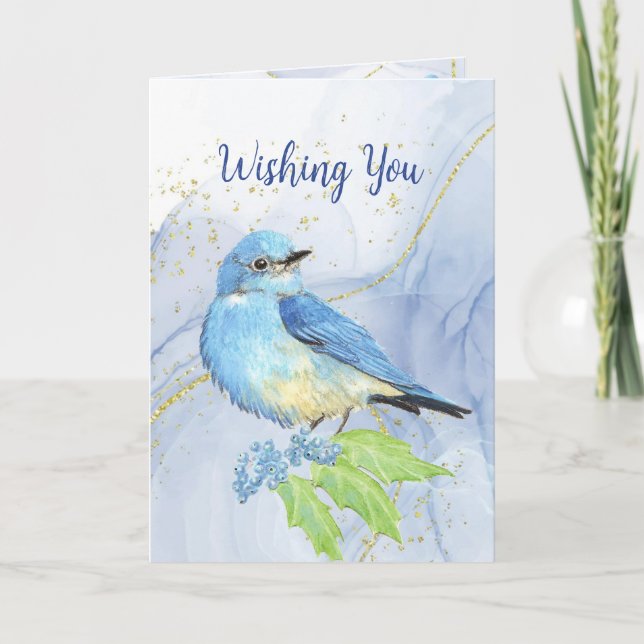 Happy Oaster Mountain Bluebird Urlaubskarte Feiertagskarte (Vorderseite)