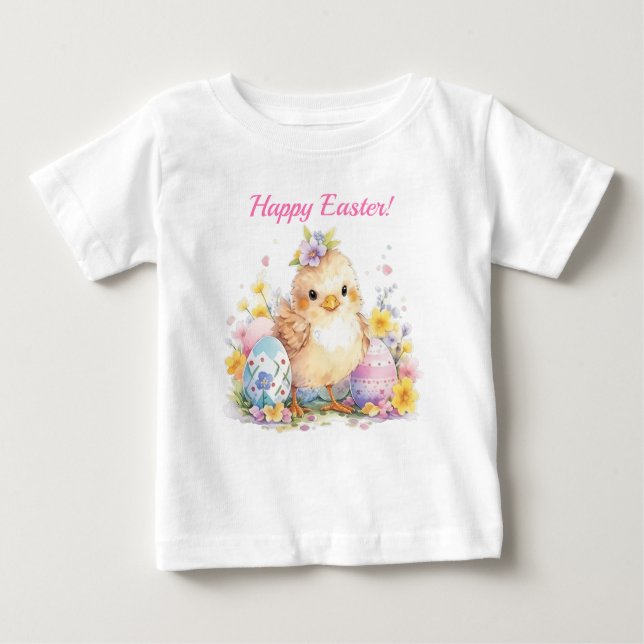 Happy Oaster Niedlich Baby Chick T-shirt (Vorderseite)