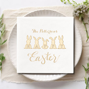 Happy Oaster Niedlich Bunnies Personalisierter Nam Servietten Mit Folie