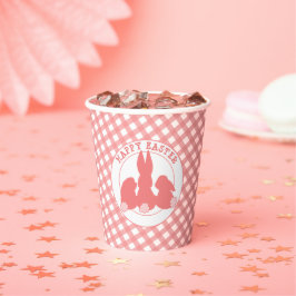 Happy Oaster - Niedlich Bunnies & Pink Gingham Pappbecher