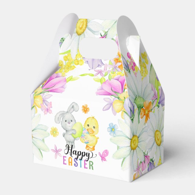 Happy Oaster Niedlich Bunny & Chick Geschenkschachtel (Vorderseite)
