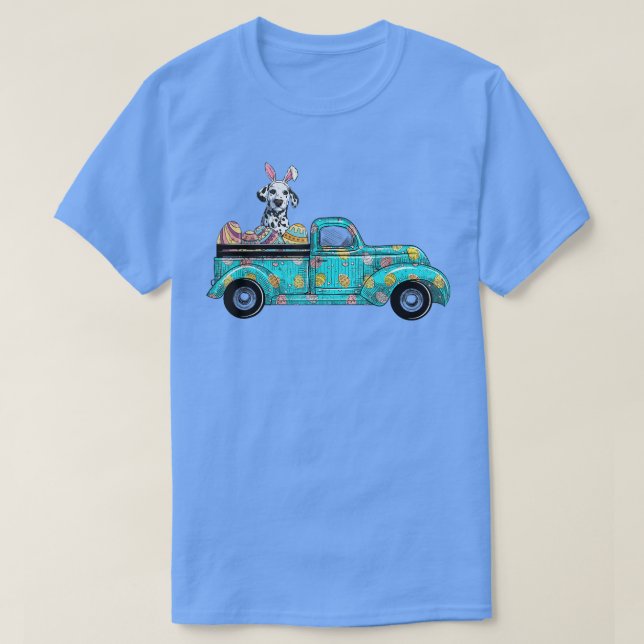 Happy Oaster Niedlich Bunny Dog Dalmatiner Eggs Ol T-Shirt (Design vorne)