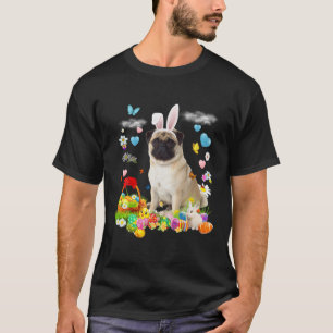 Happy Oaster Niedlich Bunny Dog Mops Eier Basket F T-Shirt