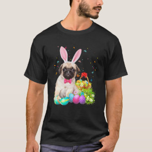 Happy Oaster Niedlich Bunny Dog Mops Eier Basket F T-Shirt