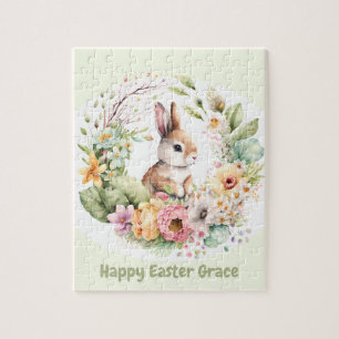 Happy Oaster Niedlich Bunny personalisiert Jigsaw 