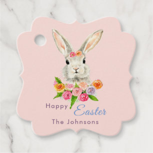 Happy Oaster niedlich Bunny Pink Geschenkanhänger
