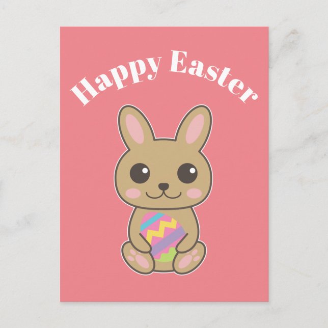 Happy Oaster Niedlich Bunny Postkarte (Vorderseite)