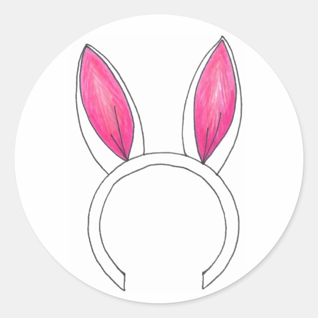 Happy Oaster Niedlich Bunny Rabbit Oars Babydusche Runder Aufkleber (Vorderseite)
