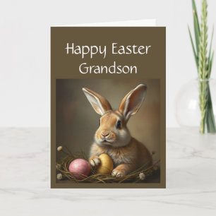 Happy Oaster Niedlich Bunny Special Grandson Feiertagskarte
