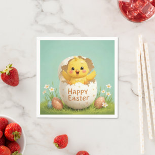 Happy Oaster Niedlich Chick in Egg Pastel Spring Serviette