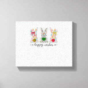 Happy Oaster Niedlich Coquette Osterfest Bunny Rab Leinwanddruck