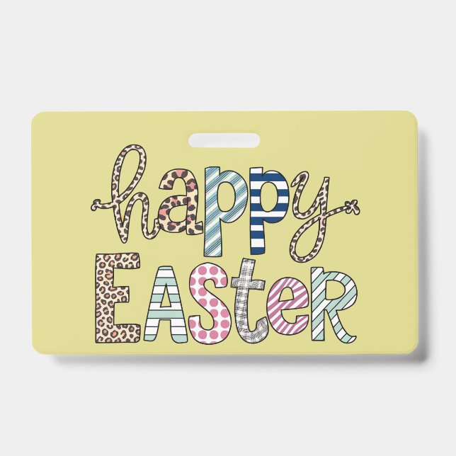 Happy Oaster Niedlich Floral Bunny Spring Leopard Ausweis (Vorderseite)