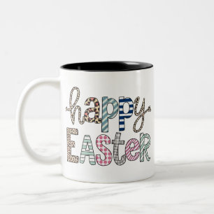 Happy Oaster Niedlich Floral Bunny Spring Leopard Zweifarbige Tasse