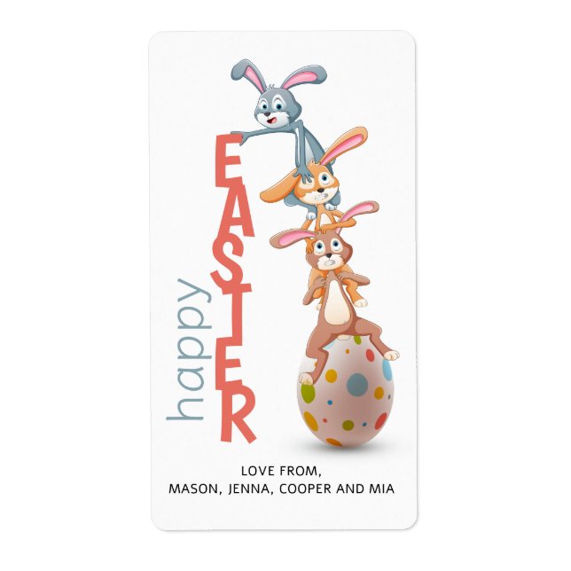 Happy Oaster Niedlich Funny Modern Bunny Rabbit Eg (Vorne)