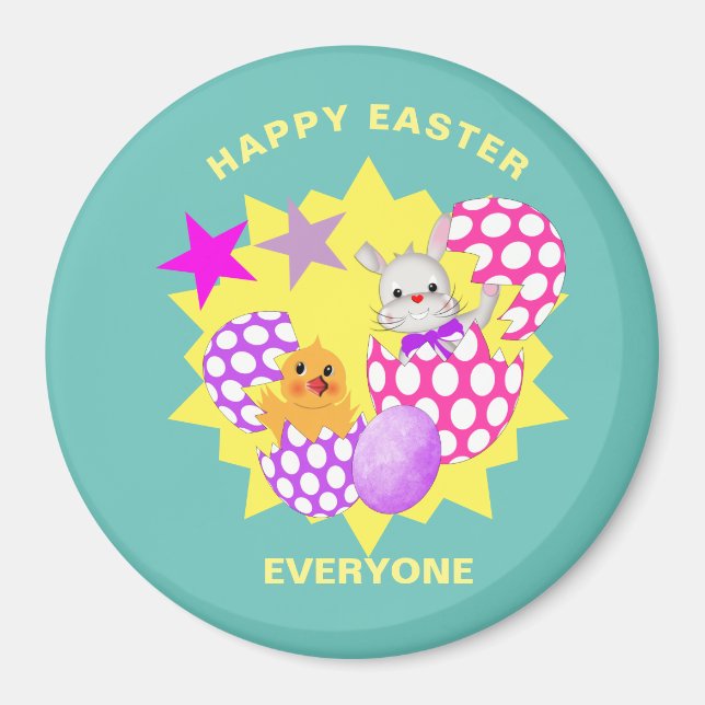 Happy Oaster Niedlich Kids Party Magnet (Vorne)