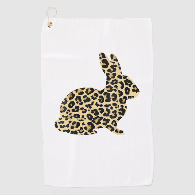 Happy Oaster Niedlich Leopard Bunny Rabbit _1 Golfhandtuch (Vorderseite)