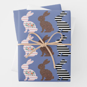 Happy Oaster Niedlich Osterleopard Bunny Rabbit Geschenkpapier Set