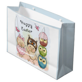 Happy Oaster Niedlich Owl Chicks Blau | Urlaub Große Geschenktüte