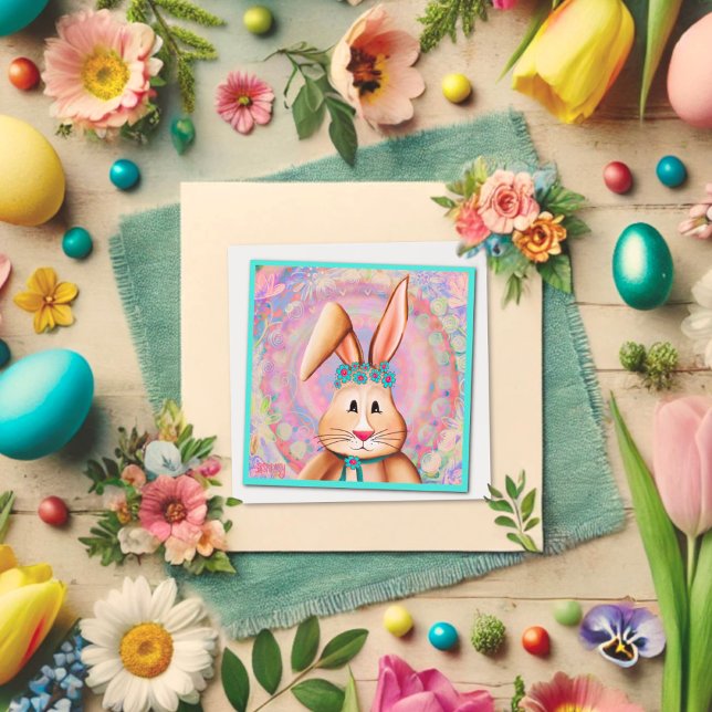 Happy Oaster Niedlich Pink Pastel Inspirivity Mitteilungskarte (Von Creator hochgeladen)