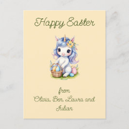 Happy Oaster Niedlich Unicorn Postkarte