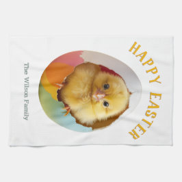 Happy Oaster Niedlich Yellow Chick Ei Personalisie Geschirrtuch