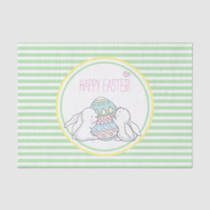 Happy Oaster   Niedliche Bunnies und grüne Streife Seidenpapier