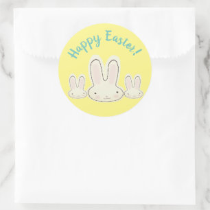 Happy Oaster niedliche lustige Bände gelbe Illustr Runder Aufkleber