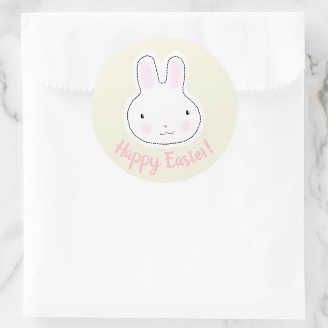 Happy Oaster niedliche, maßgeschneiderte, moderne  Runder Aufkleber (Tasche)