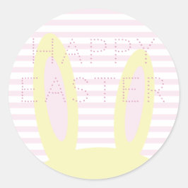 Happy Oaster | Niedliche Pink- und Gelbsonnige Ohr Runder Aufkleber