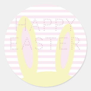 Happy Oaster   Niedliche Pink- und Gelbsonnige Ohr Runder Aufkleber