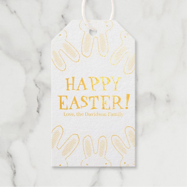 Happy Oaster niedlichen sonnigen personalisierten  Geschenkanhänger (Vorderseite)