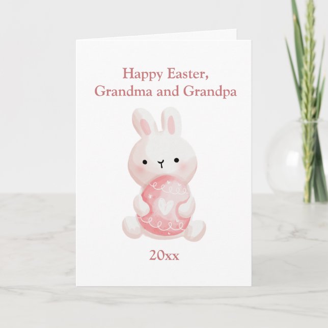 Happy Oaster Oma und Opa Foto Karte (Vorderseite)